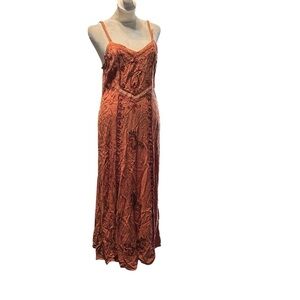 Raja women's one size orange boho maxi dress